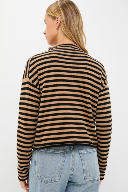 Black and Camel Taylor Striped Cardigan