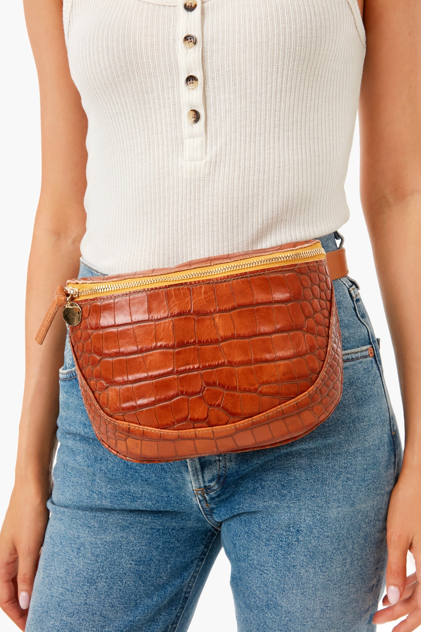 Cuoio Autumn Croco Fanny Pack
