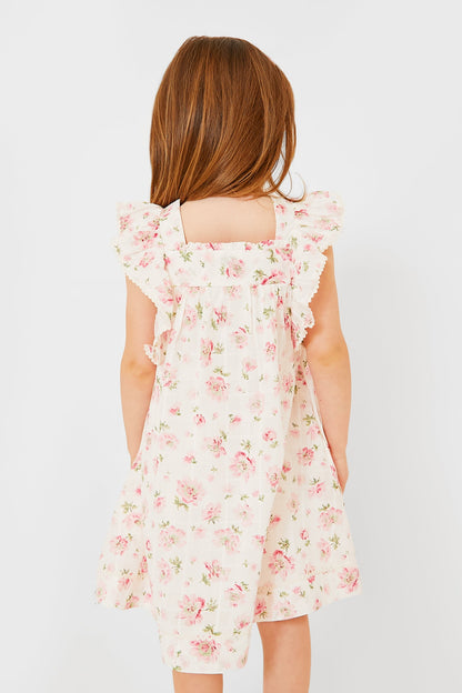 Little Girls Floral Smocked Cotton Dress