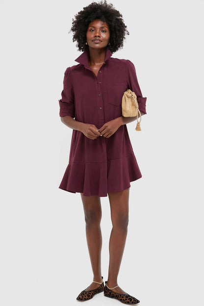 Winetasting Crepe Callahan Shirt Dress