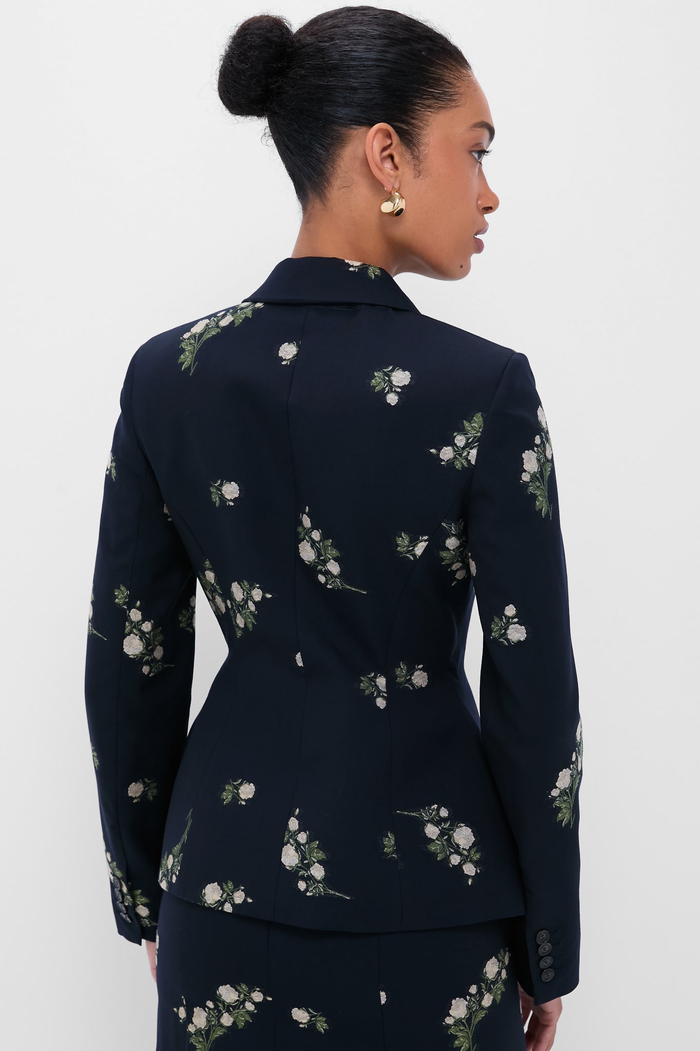 Midnight Blue Fitted Single Breasted Blazer