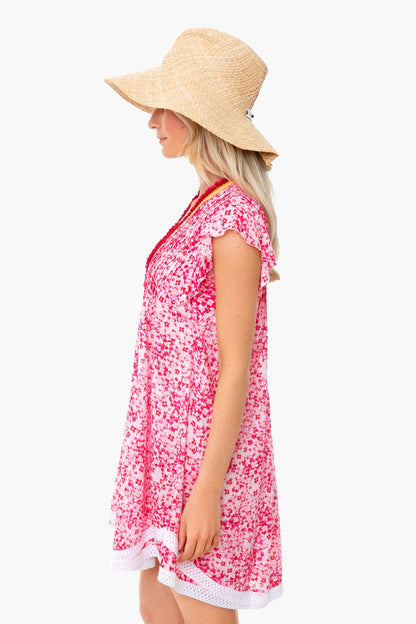 Pink Hortensia Sasha Trimmed Mini Dress