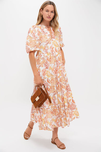 Saffron Floral Cisco Maxi Dress