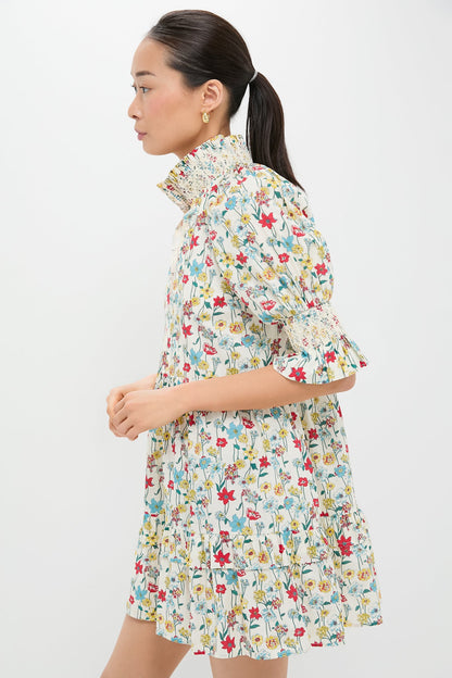 Red & Blue Multi Floral Sawyer Mini Dress