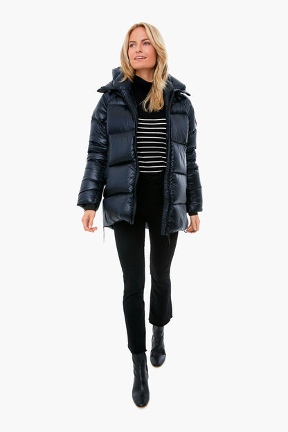 The Black Striped Tissue Turtleneck