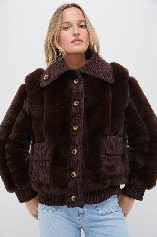 Mahogany Faux Fur Walden Jacket