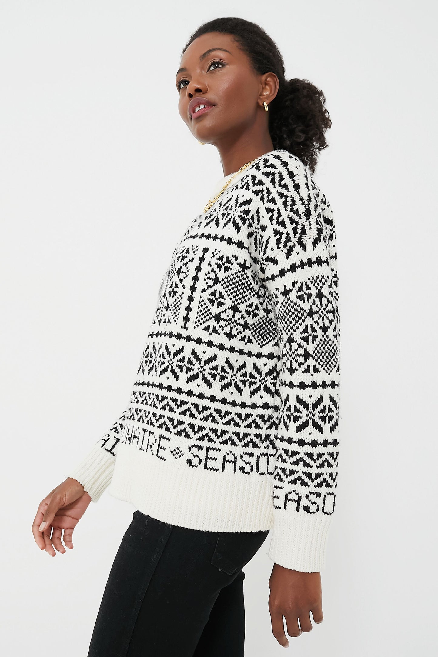 Charcoal and Cream Fair Isle Sandwick Sweater