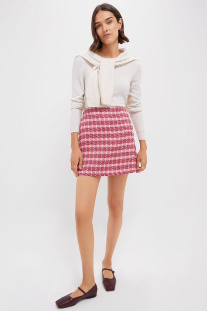 Tonal Plaid Pink Skirt