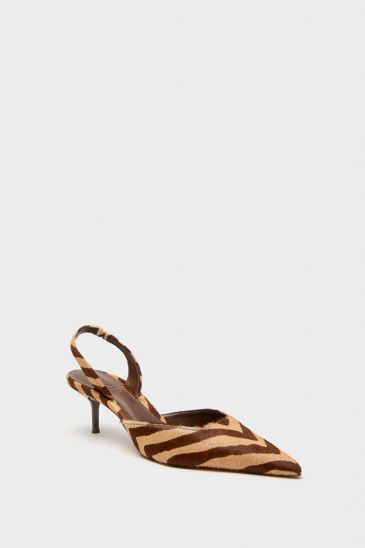 Natural Zebra Paola Mid Heels