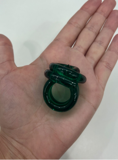 Green Acrylic Swirl Ring