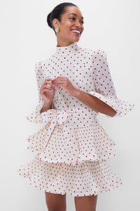 Cream and Black Polka Dot