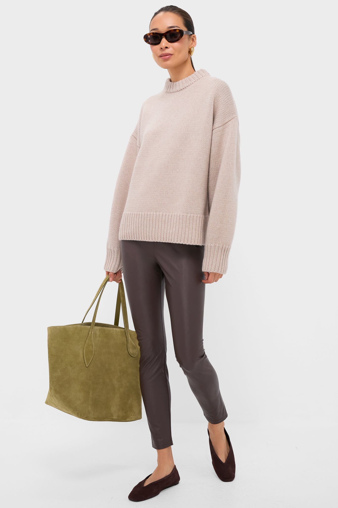 Brown Leather Leggings