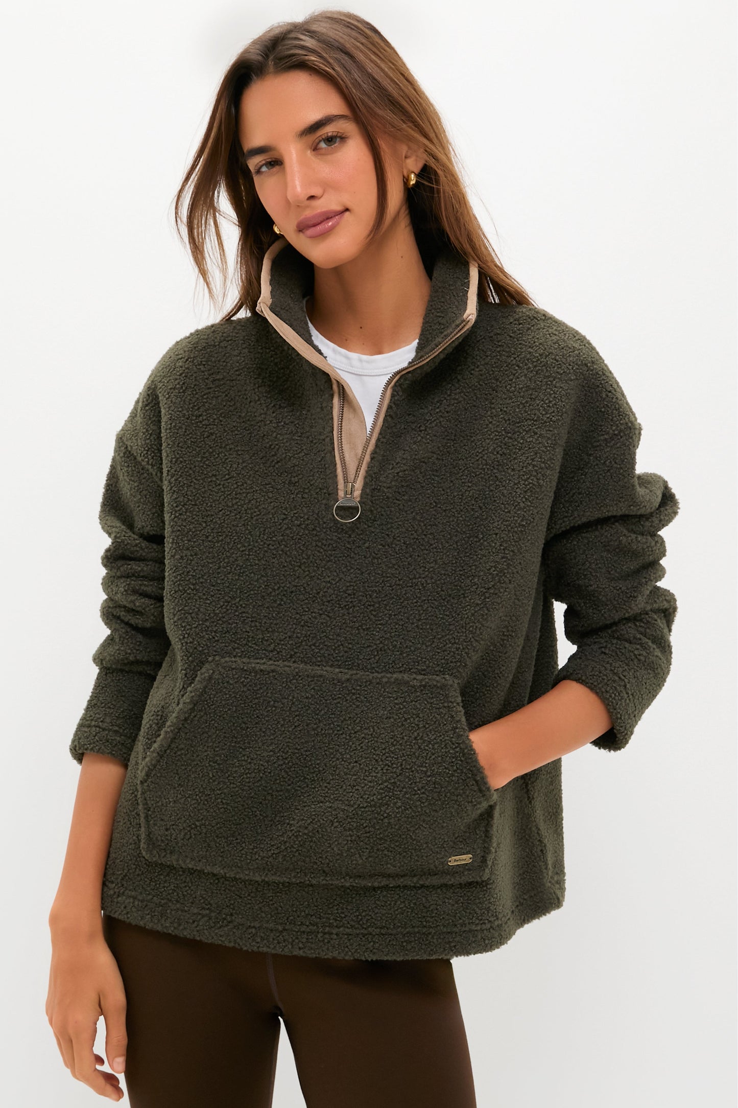 Olive Bamburgh Fleece Pullover