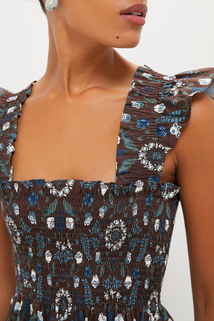 Chocolate Swedish Floral Ellie Maxi Nap Dress