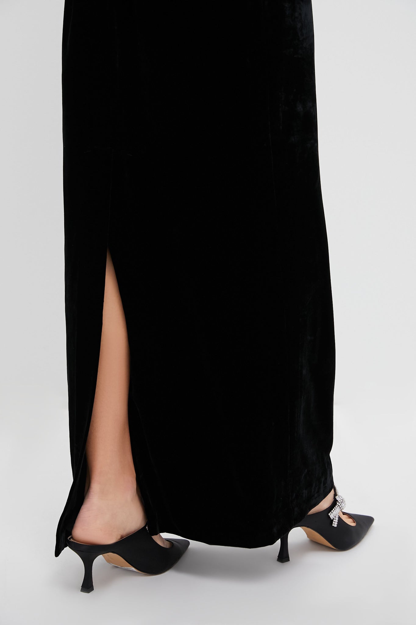 Zanzibar Blue and Black Velvet Artemis Dress