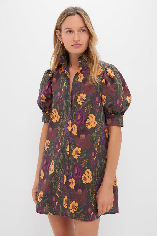 Burnt Orange Floral Louisa Mini Dress