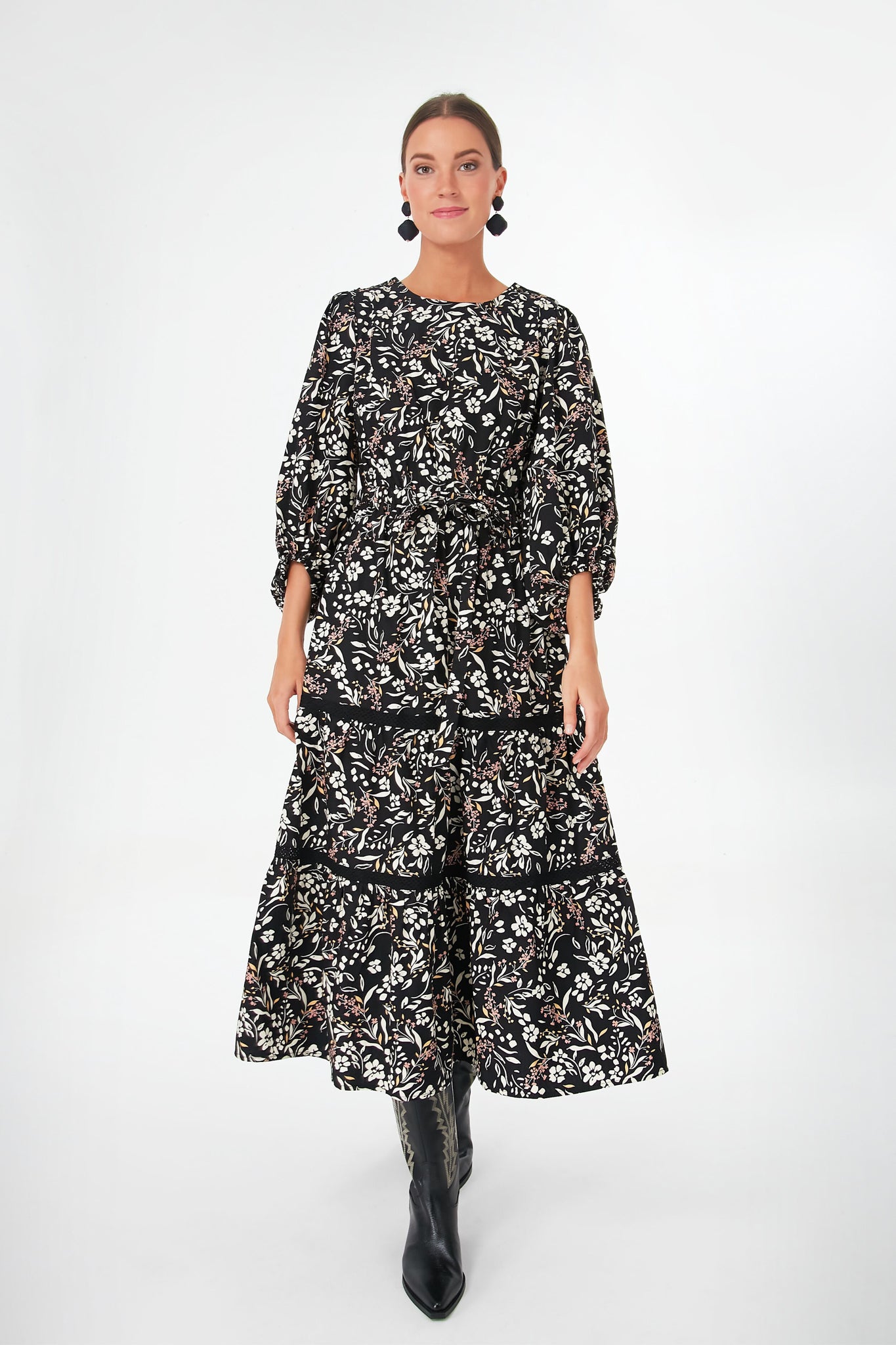 Black Off White Under the Stars Maxi Dress