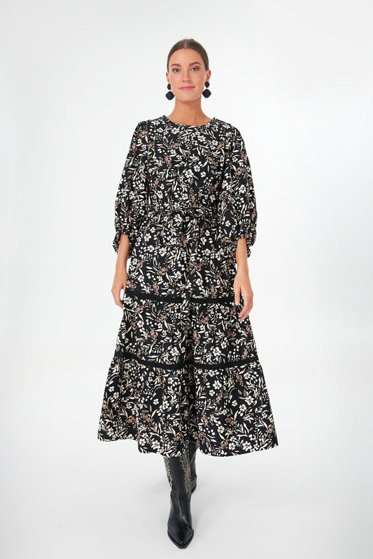 Black Off White Under the Stars Maxi Dress