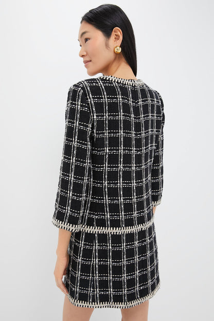 Embellished Black Tweed Onassis Dress