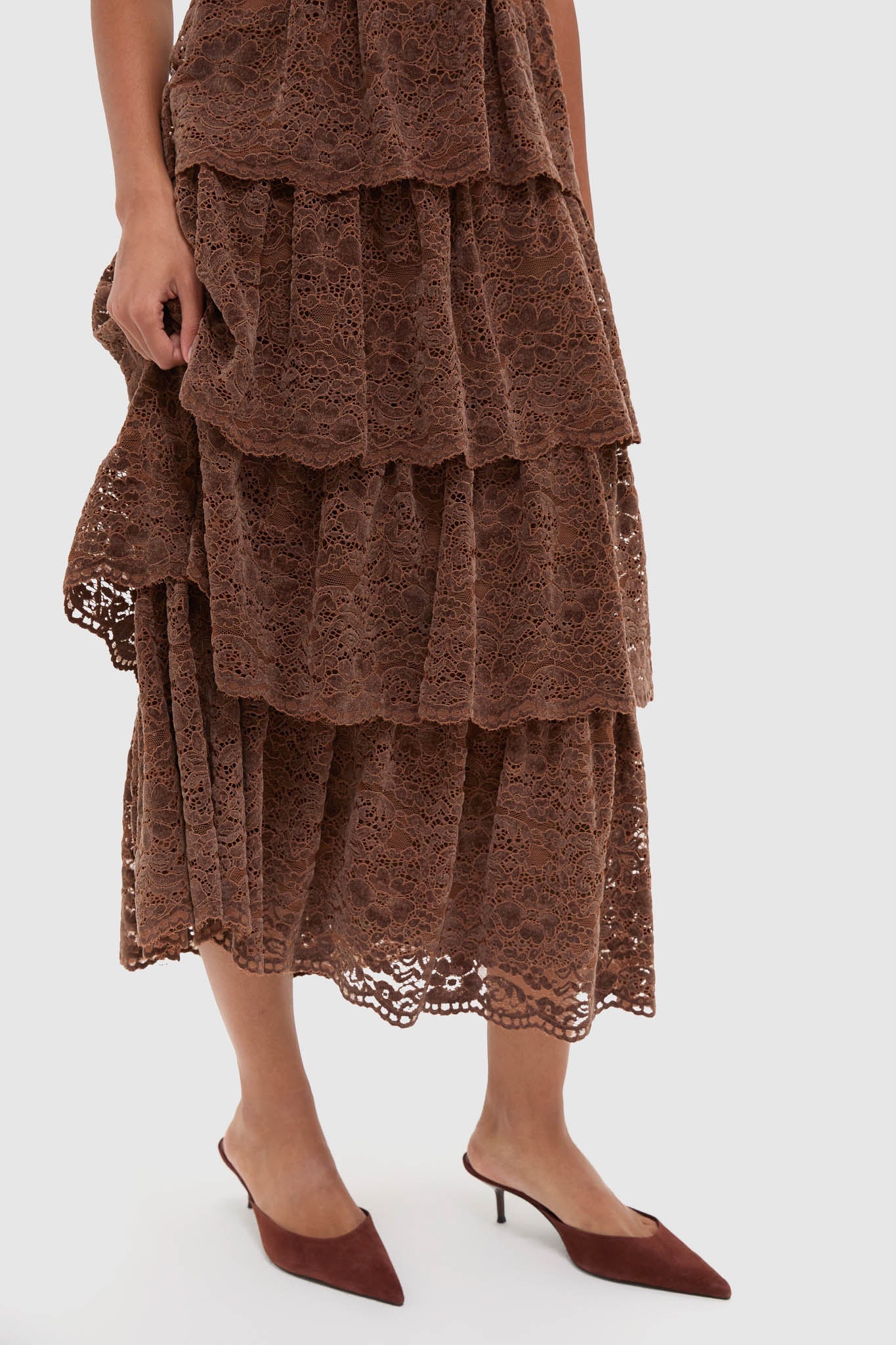 Sepia Lace Leina Midi Dress