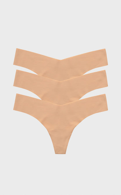 Beige Classic Thong 3 Pack