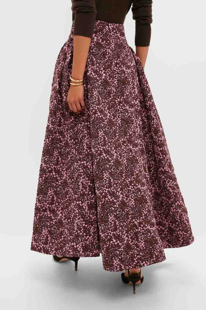 Mulberry Jacquard Sylvie Midi Skirt
