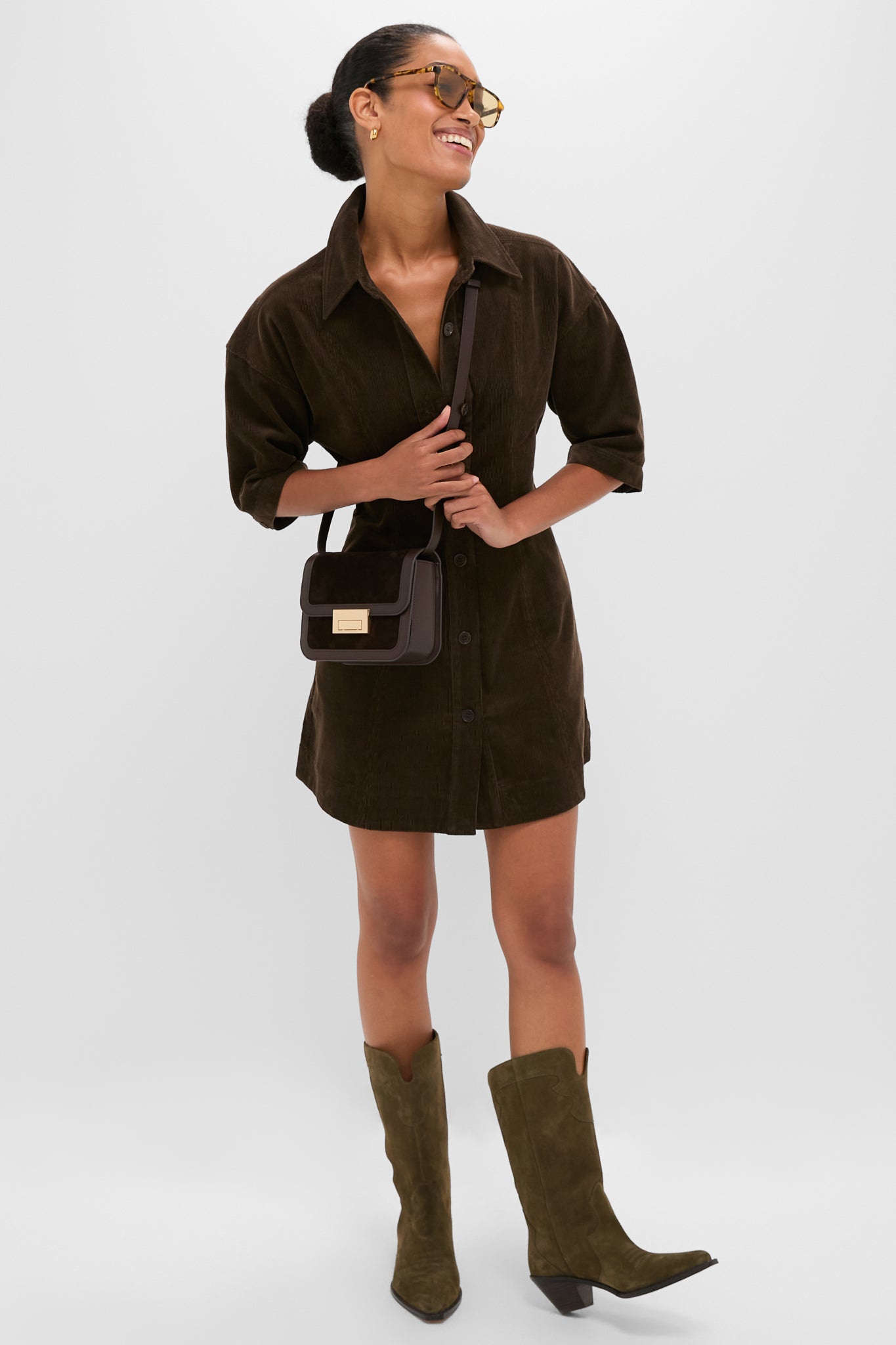 Tmoro Suede Desi Crossbody Bag