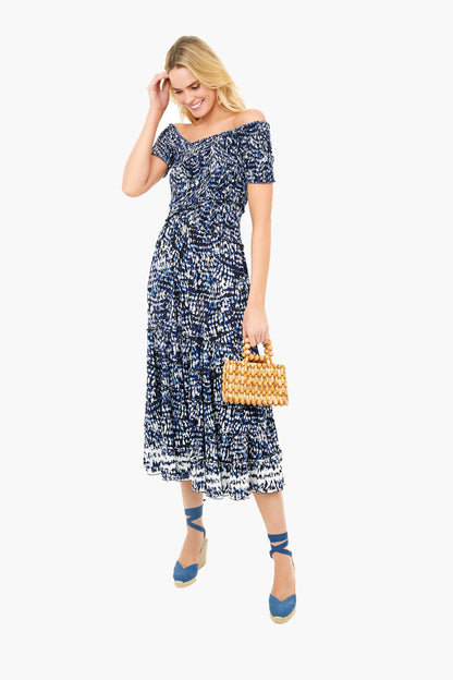 Blue Tiedye Soledad Midi Dress