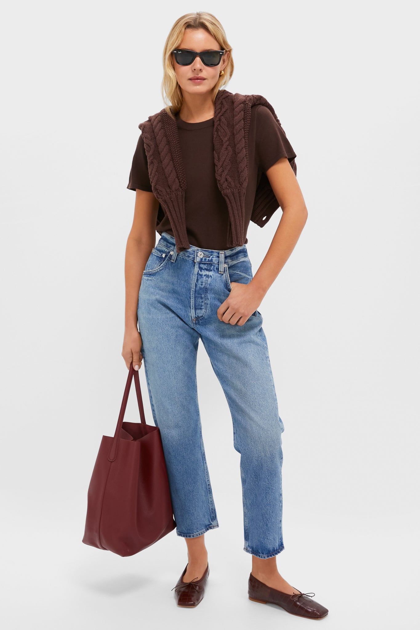 Chocolate Cashmere Silk Blend Katie Tee