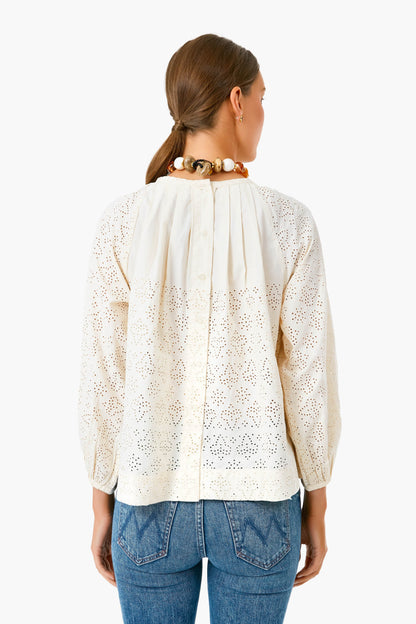 Bone Eyelet Somerset Blouse