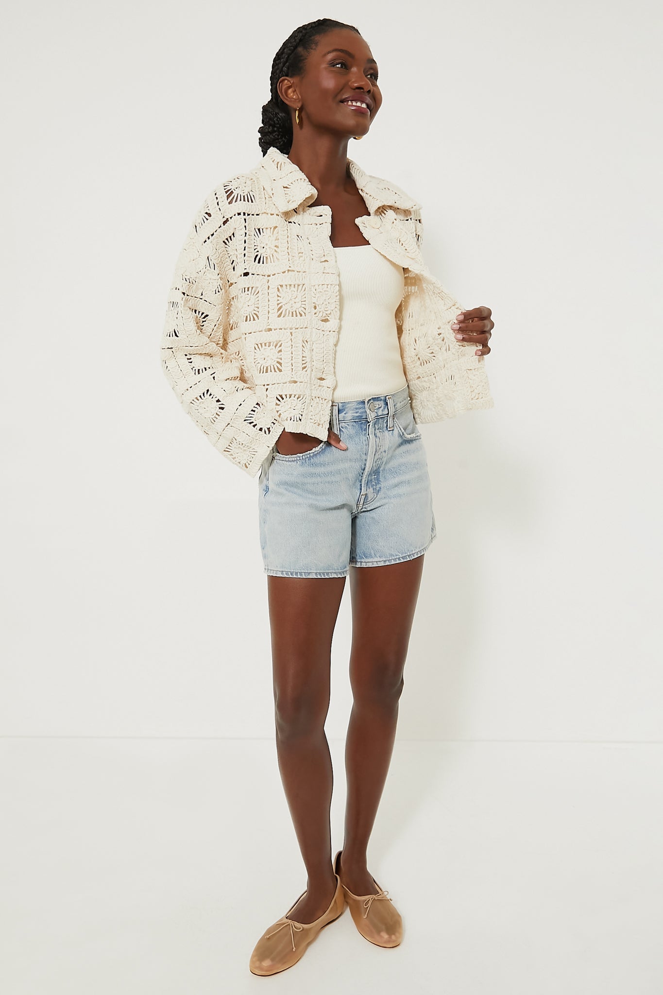 Tan Crochet Perry Jacket