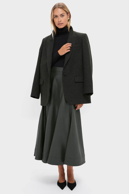 Dark Hunter Green Leather Brynn Skirt