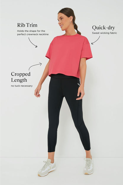 Hot Pink Cropped Ryan Boyfriend Tee