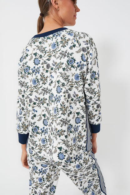 White Wildflower Maggie Pullover