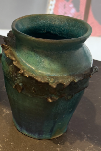 Vintage Green Ceramic Vase, Signed