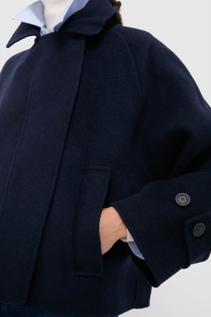 Navy Carella Short Coat