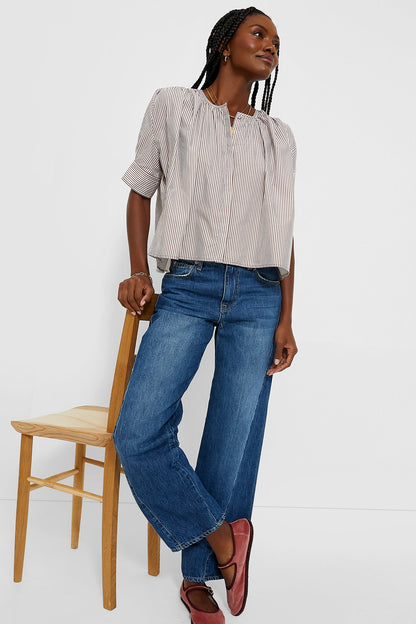 Mahogany Stripe Darby Blouse