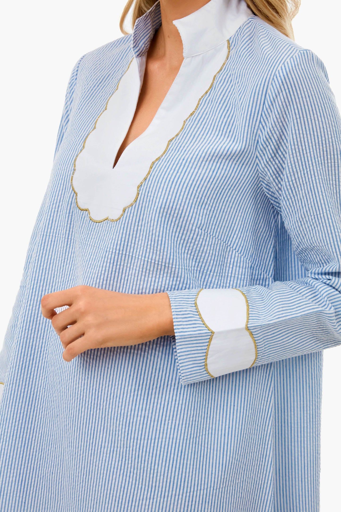 Blue Seersucker Gail Dress