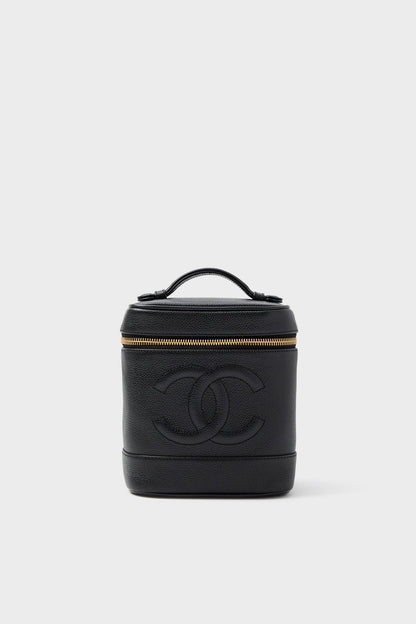 CHANEL Black Coco Mark Hand Vanity Bag