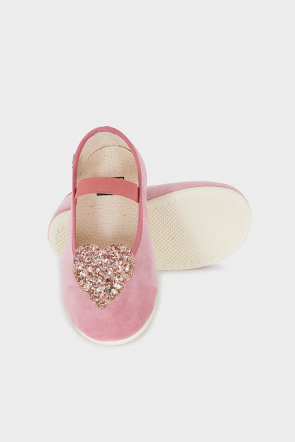 Pink Velvet Mary Jane Flats