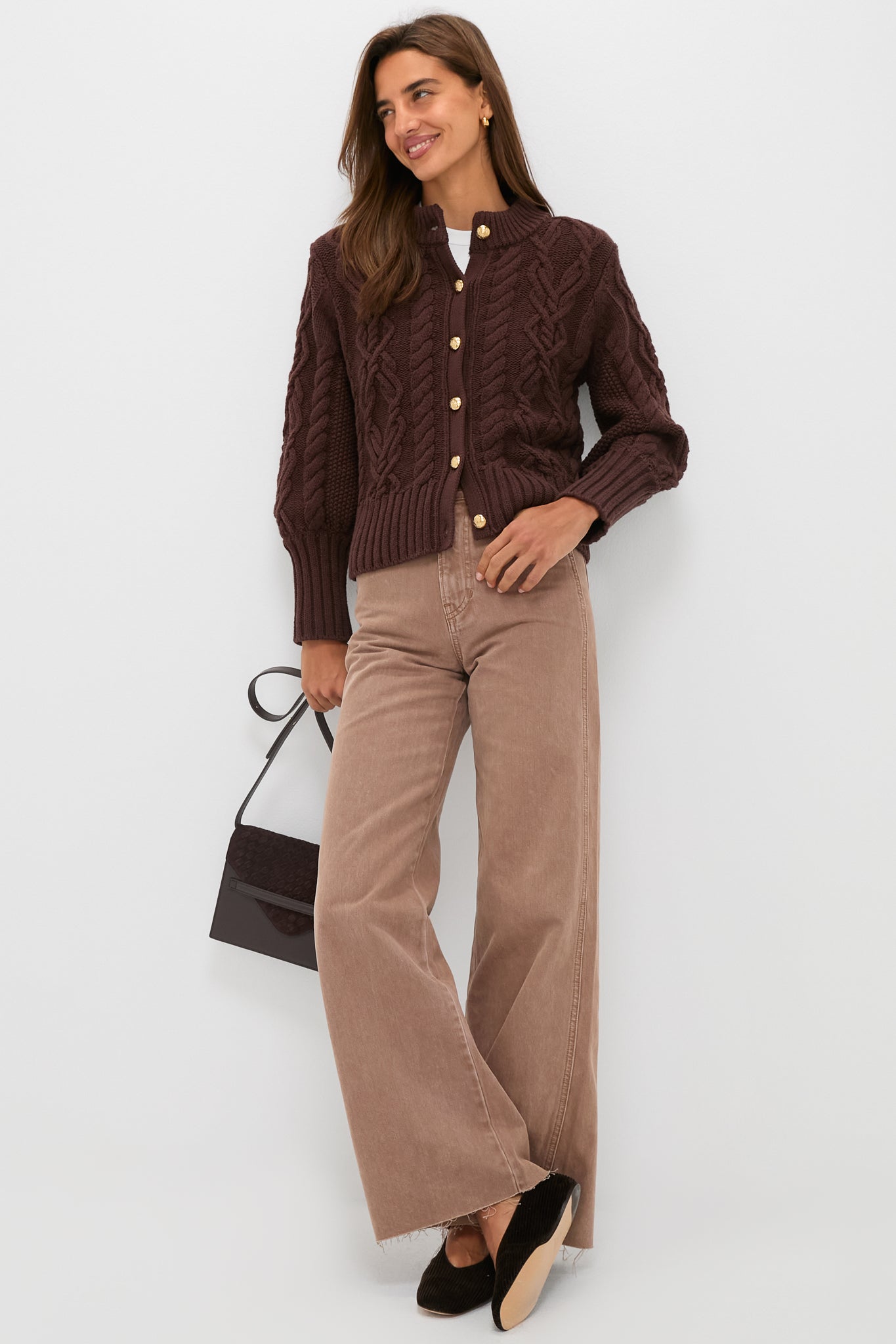Brown Cotton Colette Cardigan