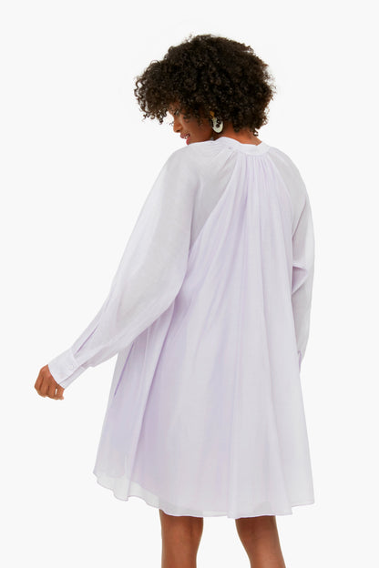 Wisteria Long Sleeve Silk Cotton Dress