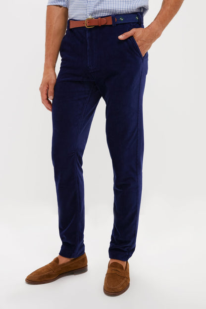 Navy Collins Corduroy Pull-on Trouser (34" Inseam)