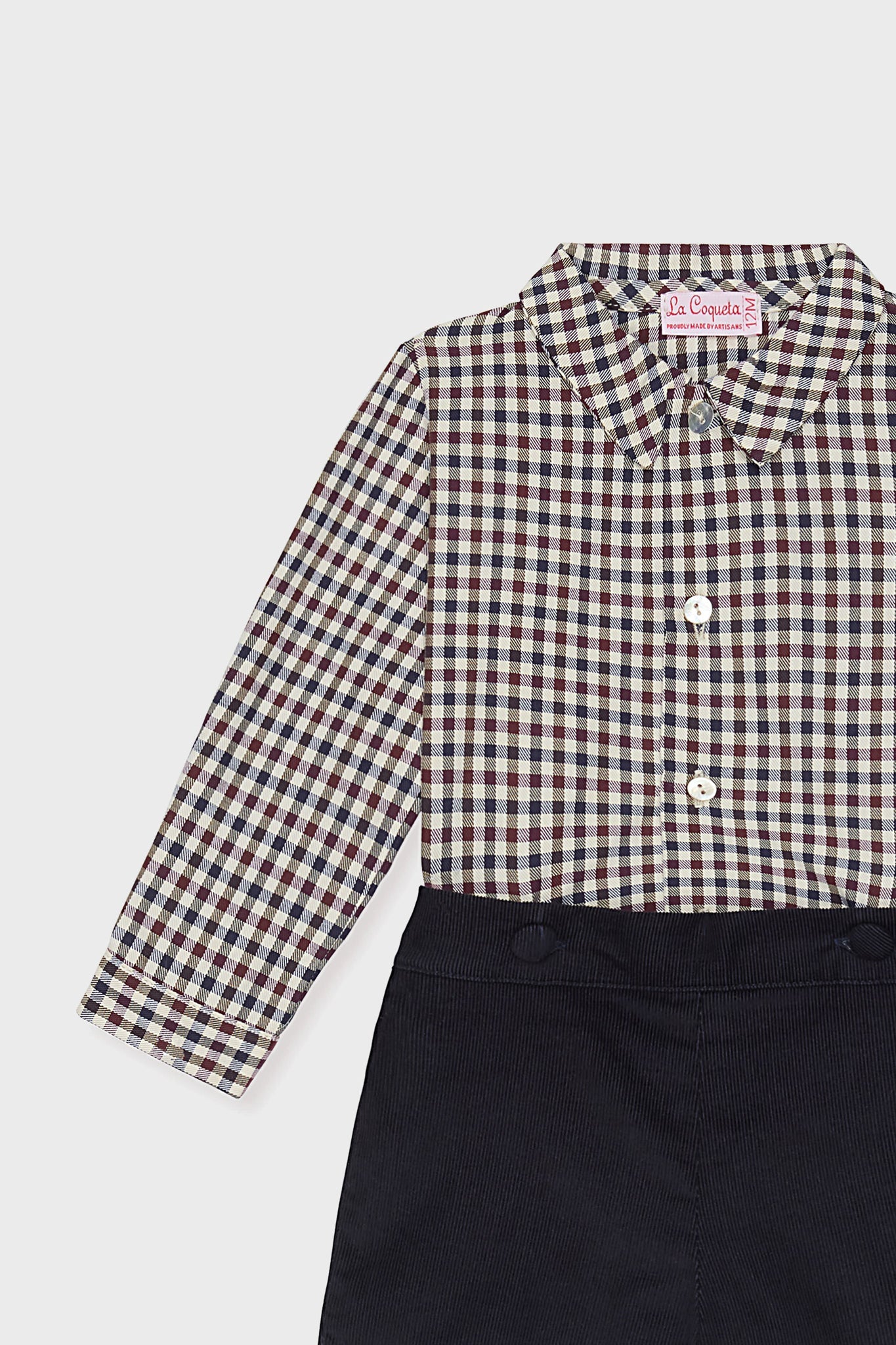 Burgundy Check Arlo Baby Boy Set