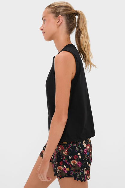 Black Performance Cotton Sasha Tank