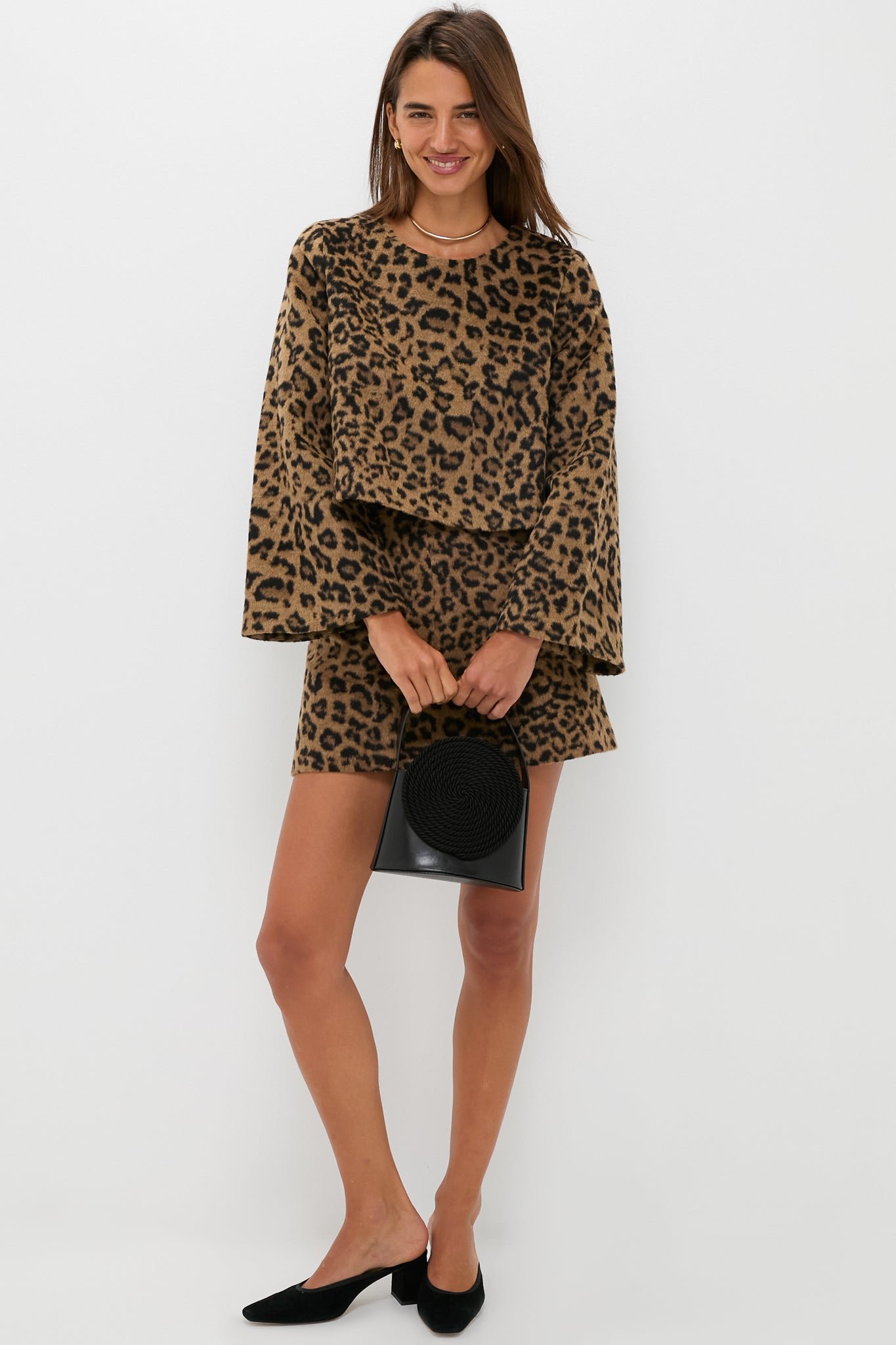 Leopard Brushed Wool Maxine Top
