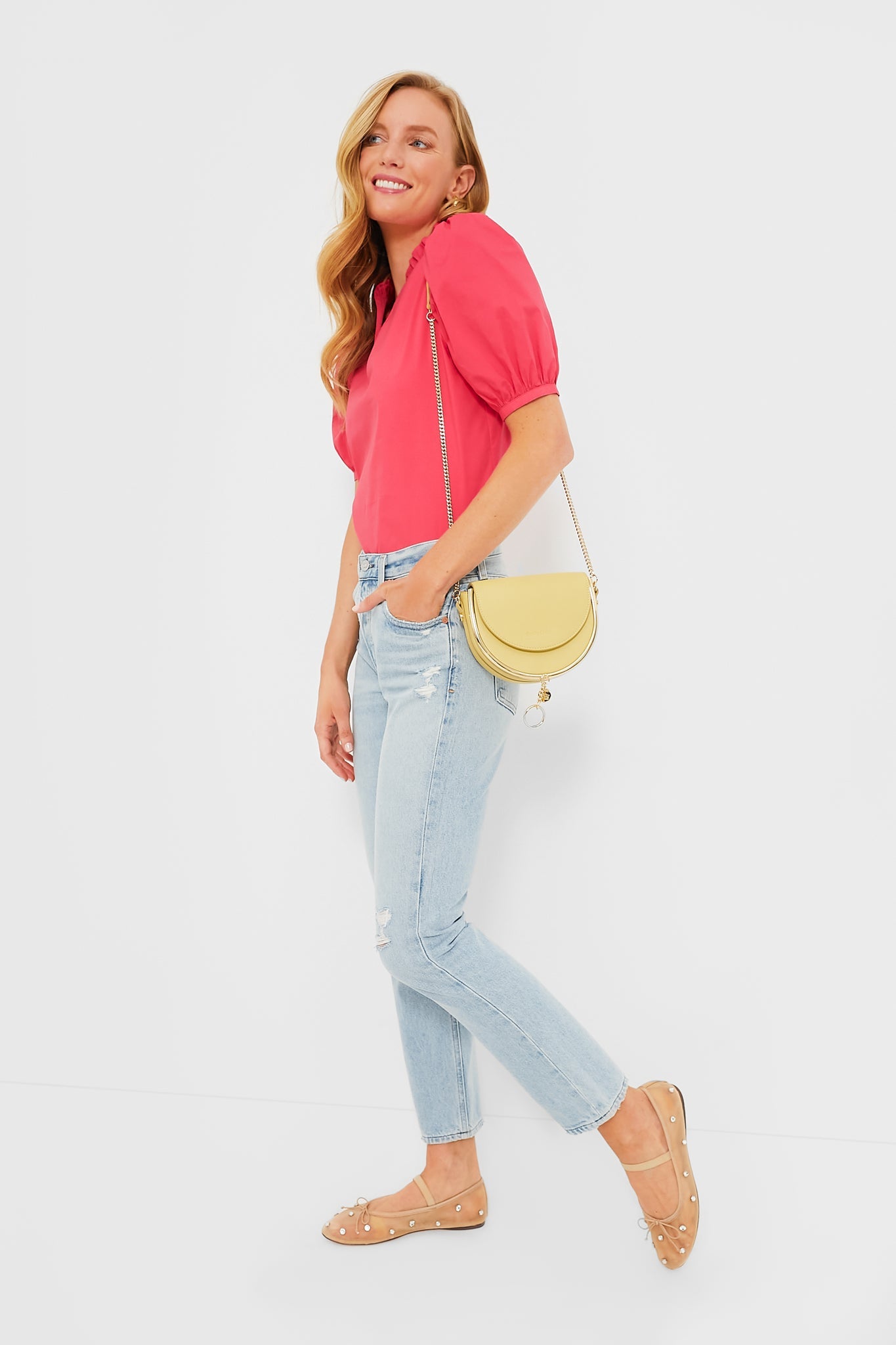 Watermelon Ruffle Leigh Blouse