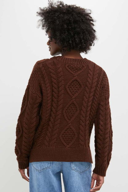 Chocolate Cable Knit Verbier Sweater