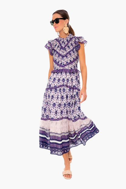 Violet Brigitte Border Dress