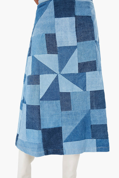 Diego Denim Patched Skirt